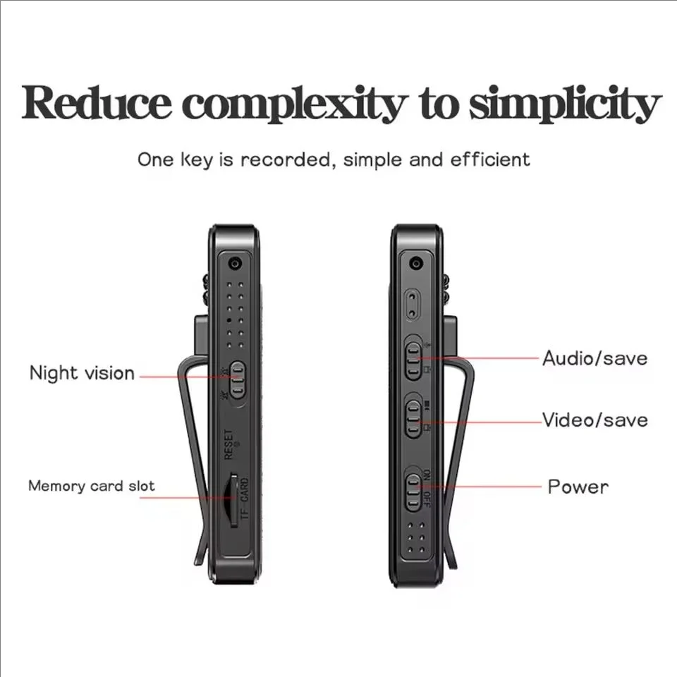 1080P المحمولة الصغيرة مسجل فيديو رقمي HD كاميرا صغيرة كاميرا مراقبة للرؤية الليلية فيديو الشرطة BodyCam الأشعة تحت الحمراء