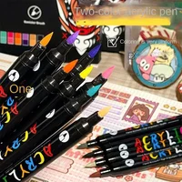 Professional Art Use 48-Color Acrylic Paint Markers, Dual-Tip Fine and Brush Tip Pens, Suitable for Stone, Wood, Calligraphy 3