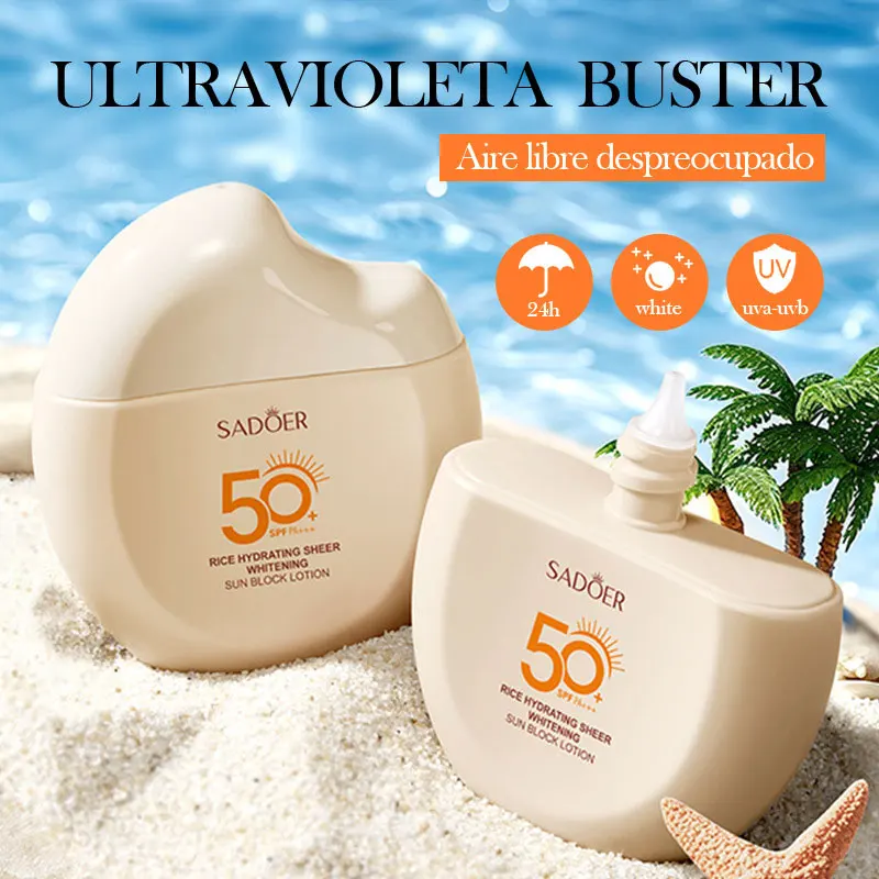 SADOER Rice Moisturizing Clear Whitening Sunscreen UV Protection Cream Delays Skin Aging