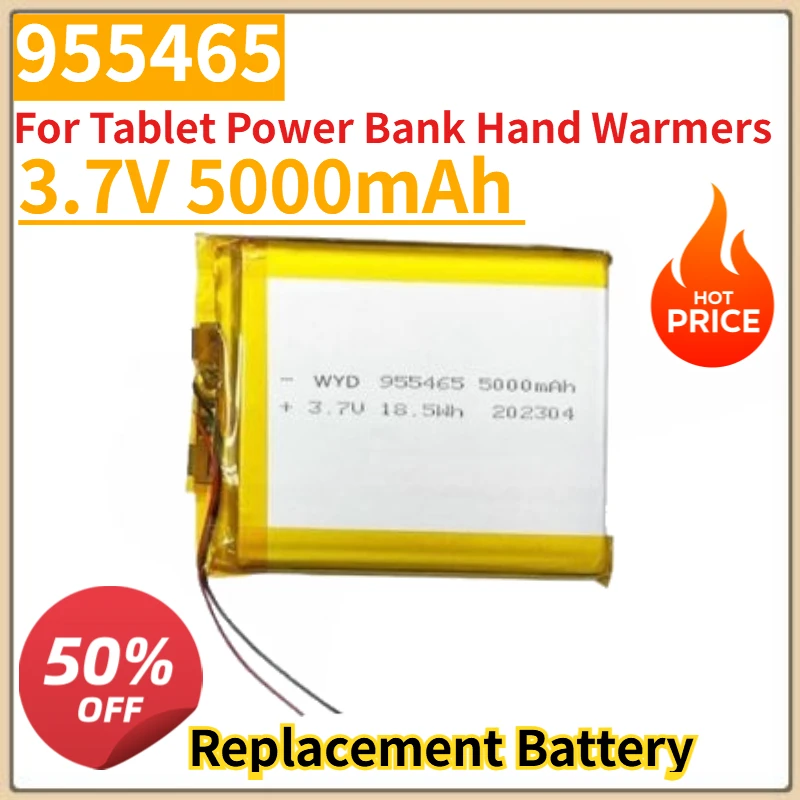 High Quality New 955465 Replacement Battery 3.7V 5000mAh for Tablet Power Bank Hand Warmers