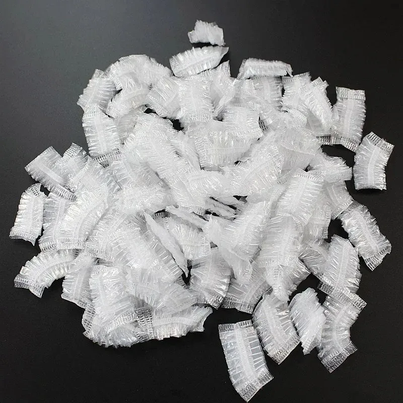 100Pcs Disposable Waterproof Hair Dye Ear Covers Oil Proof Ear Protectors for Salon Coloring Shower Baking Barber Home Daily Use