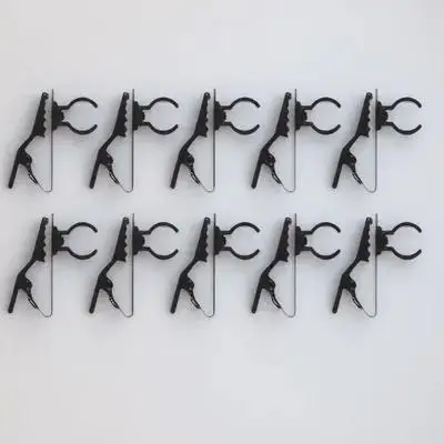 

10 Pcs Microphone Clips Iron Mic Holder Collar Black for KTV Stage Portable Use Compact Lightweight Easy Install