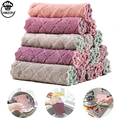 5pcs Microfiber Towel Absorbent Kitchen Cleaning Cloth Non-stick Oil Dish Towel Rags Napkins Tableware Household Cleaning Towel