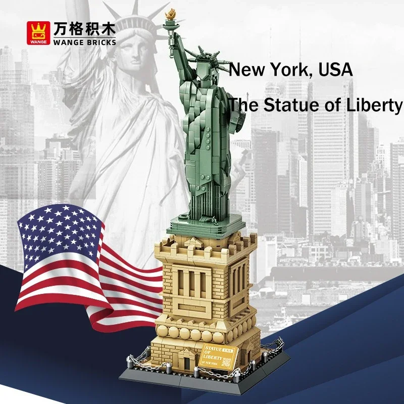 1409PCS CreativeStatue della Libertà-New York America Building Blocks Architettura Mattoni da costruzione Giocattolo regalo per bambini adulti