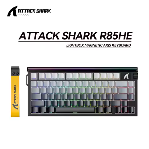 ATTACK SHARK R85 HE Wired 8KHz Magnetic Keyboard,0.005mm RT Accuracy,Support RT/Snap Tap/DKS/MT/TGL,With Custom Lightbox