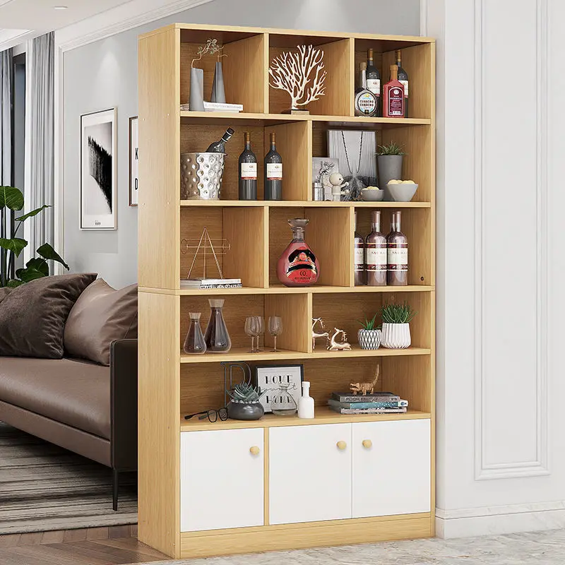 Nordic bookcase simple with door floor modern creative simple cabinet storage bookcase shelf