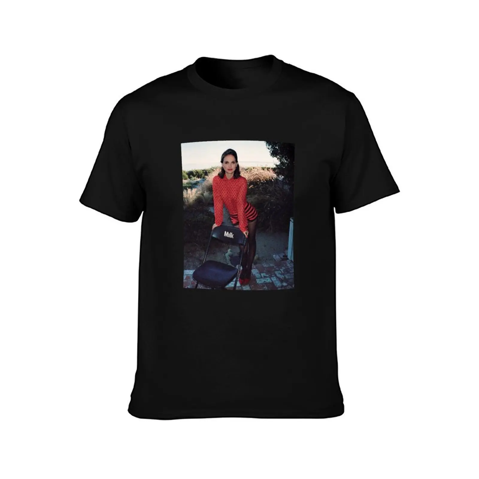 Natalie Portman T-Shirt, Summer Casual Cotton Tee, Oversized Streetwear Tops, Vintage Graphic Print, Loose Fit Short Sleeve