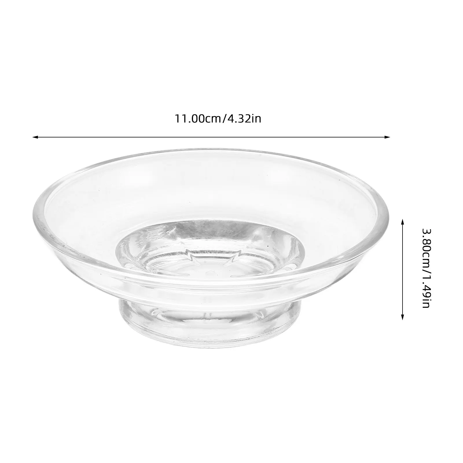 2Pcs Premium Thick Transparent Glass Soap Dish Self-Draining Oval Soap Holder for Bathroom Kitchen Wax Melt Warmer Liner Use