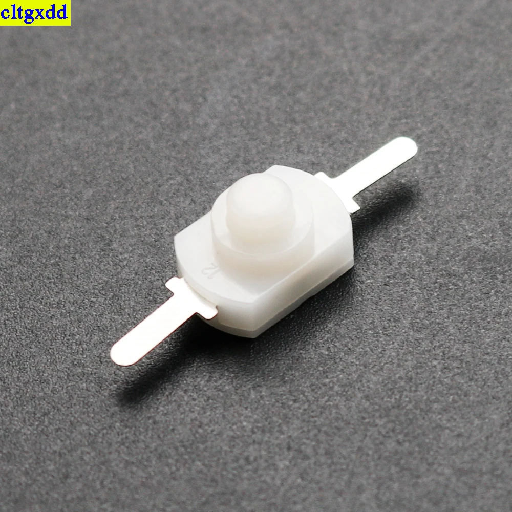 Cltgxdd 10piece/batch DC 1A/30V 12 * 8mm Balck/white 2-pin mini button switch 12x8mm for flashlight self-locking switch