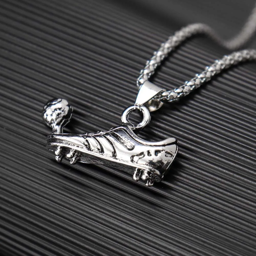 Golden Boot Football Creative Fashion Men Pendants Necklace Sport Style soccer gym shoes Pendant Neck Chain Fashion Accessories