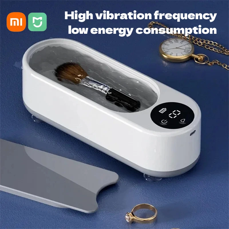 XIAOMI MIJIA 450ml Clean Ultrasonic Cleaner Portable Household Cleaning Machine Jewelry Cleaner Machine Ring Glasse Makeup Brush