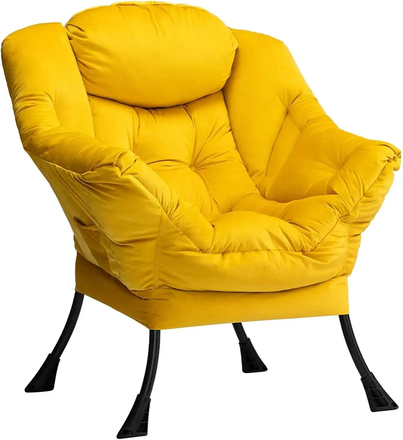 Armchair Velvet Reading Comfy Living Room Bedroom Lounge with Armrests Leisure Sofa with Ste
