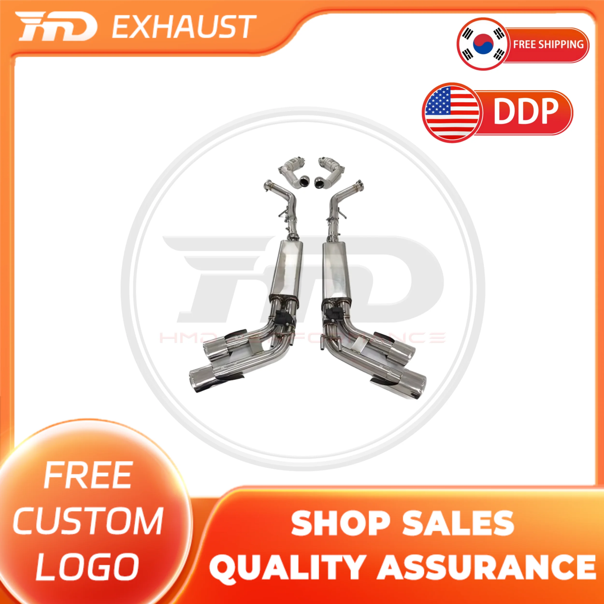 

HMD Stainless steel Exhaust System Performance Catback Exhgaust for Mercedes Benz G500 G63 W464 2020+ Six Exits With Downpipe