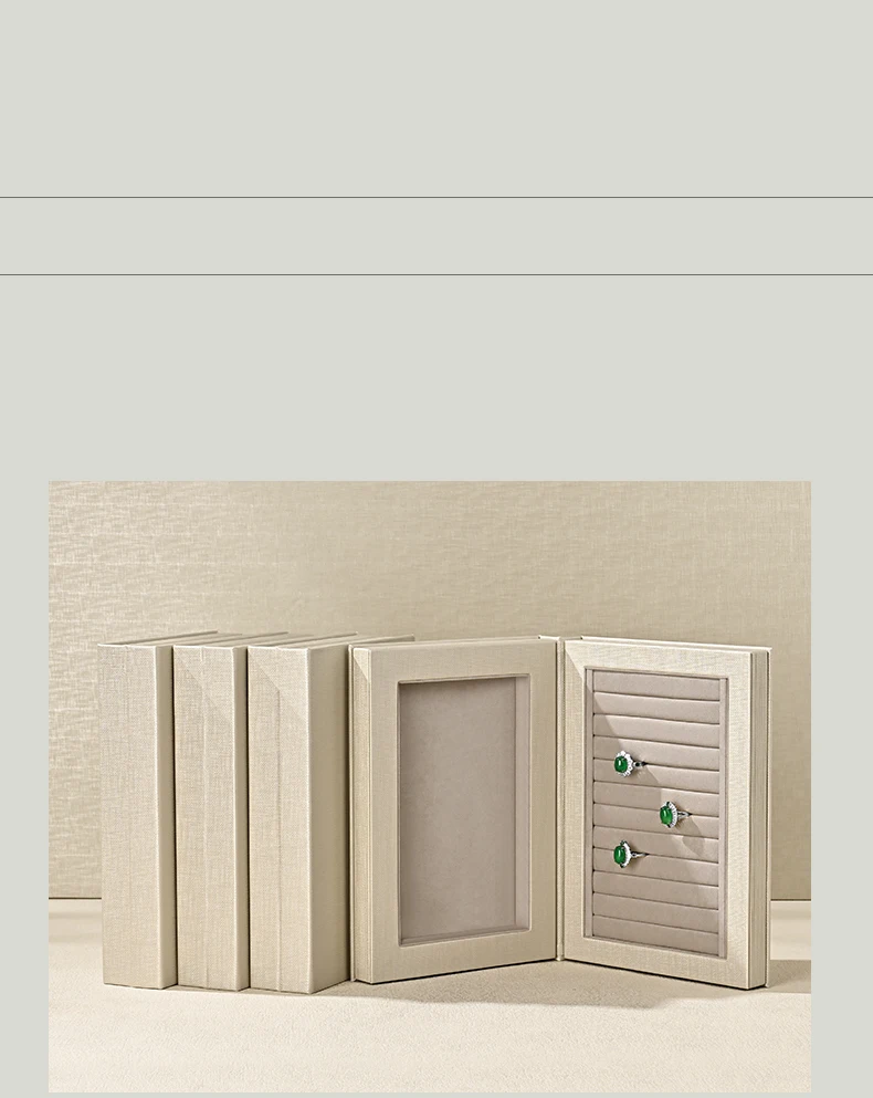 Oirlv PU-Leder Schmuckaufbewahrungsbox, Buchbox mit Klappdeckel-Design, Halsketten-Organizer, Ringaufbewahrungsbox, Schmuck-Display-Aufbewahrungszubehör – Detail 10