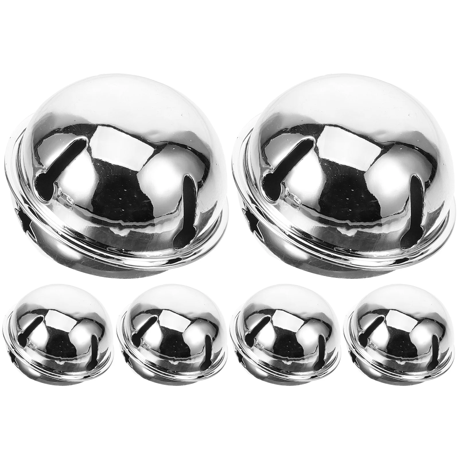

6 Pcs DIY Bells Silver Round 50MM Xmas Christmas Decor Pendant Craft Jewelry Holiday Sleigh Rustic Star nament Toy