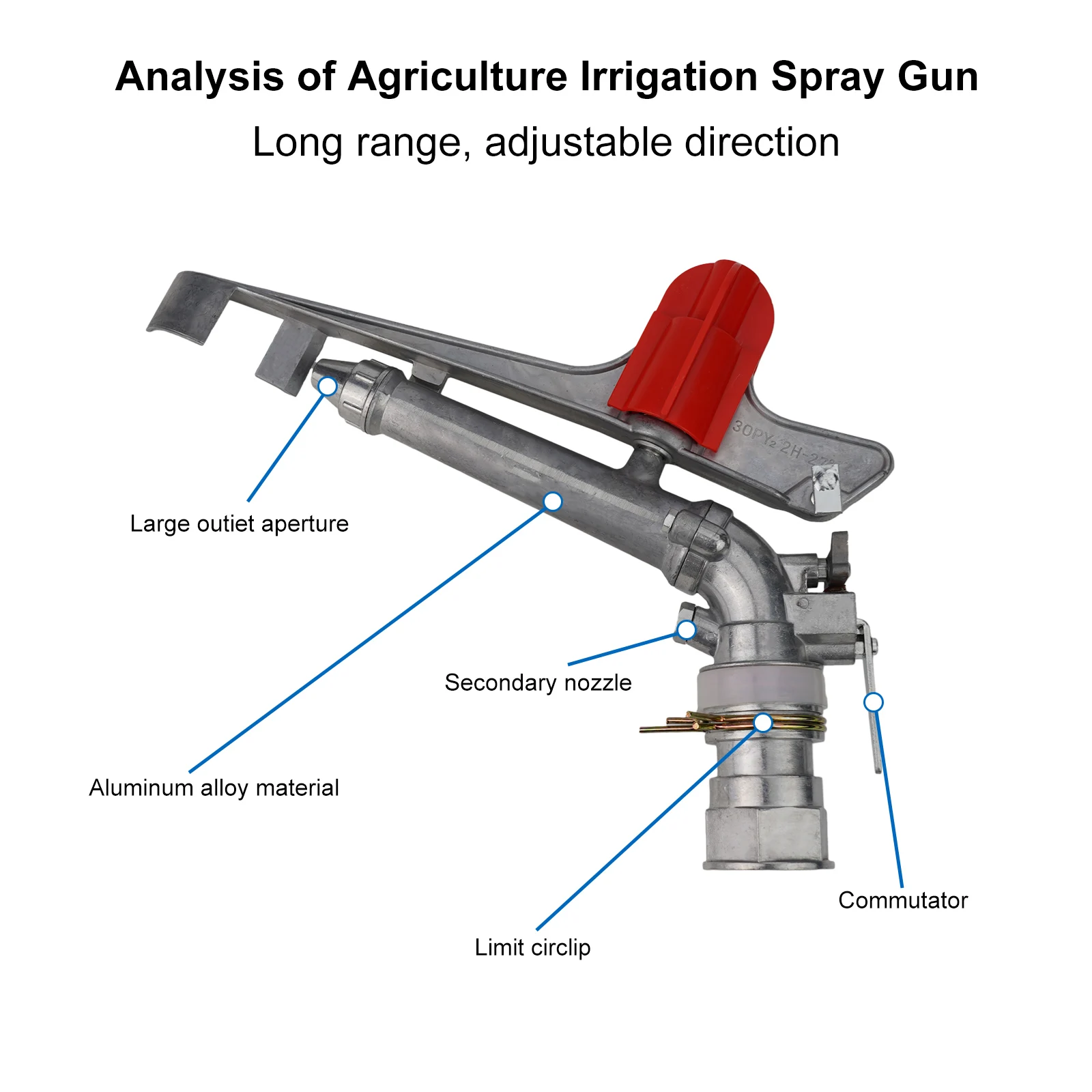 

1PCS Adjustable Irrigation Spray Nozzle 1.5inches 360° Adjustable Large Impact Area Water Spray Nozzle For Farm Orchard Garden