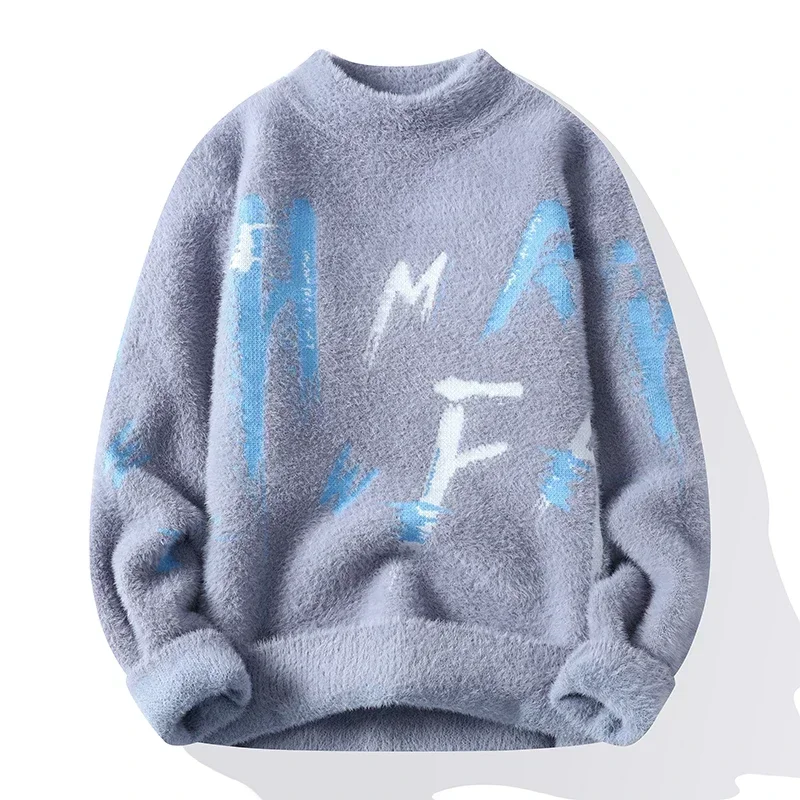 

2025 Brand Clothing Men Autumn And Winter High Quality Knitting Sweater Male Slim Fit Plaid Pullover Tight Sweater With o-Neck