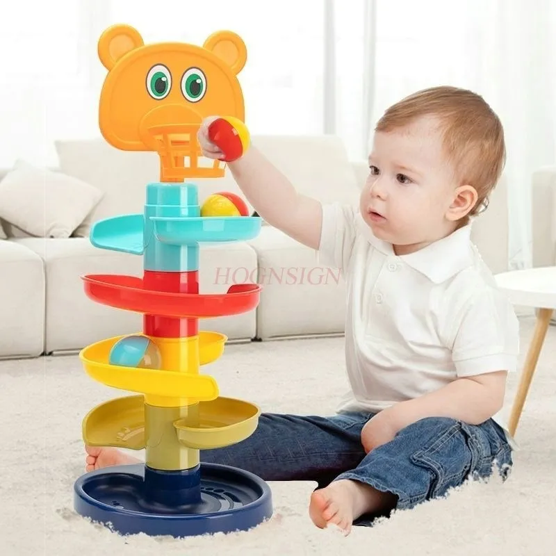 Ball toys, puzzle, fun track, sliding ball tower, rotating, folding, and early childhood education children's toys