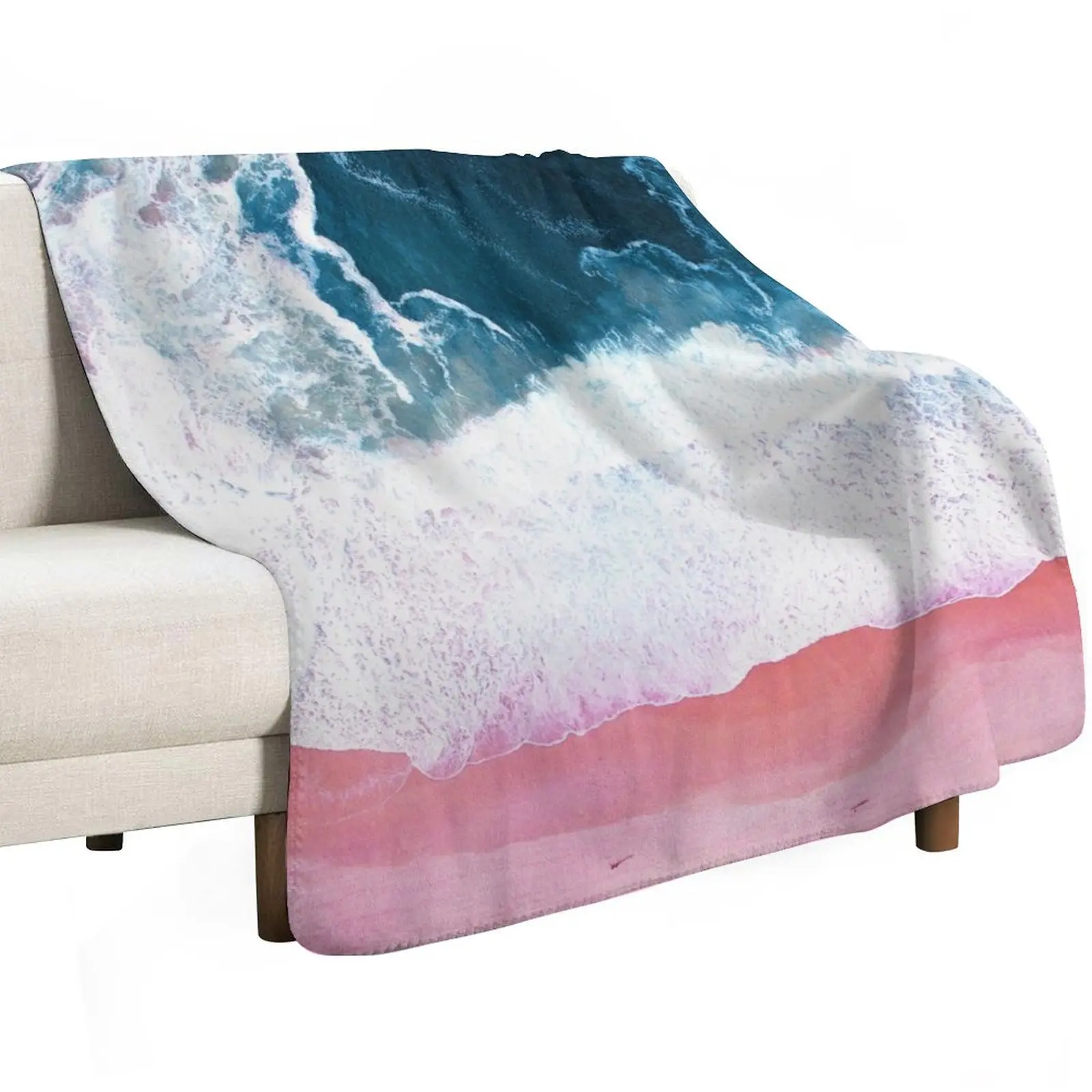 Aerial Beach, Ocean Waves Throw Blanket Luxury Throw Vintage Plaid on the sofa christmas gifts sofa bed Summer Beddings Blankets