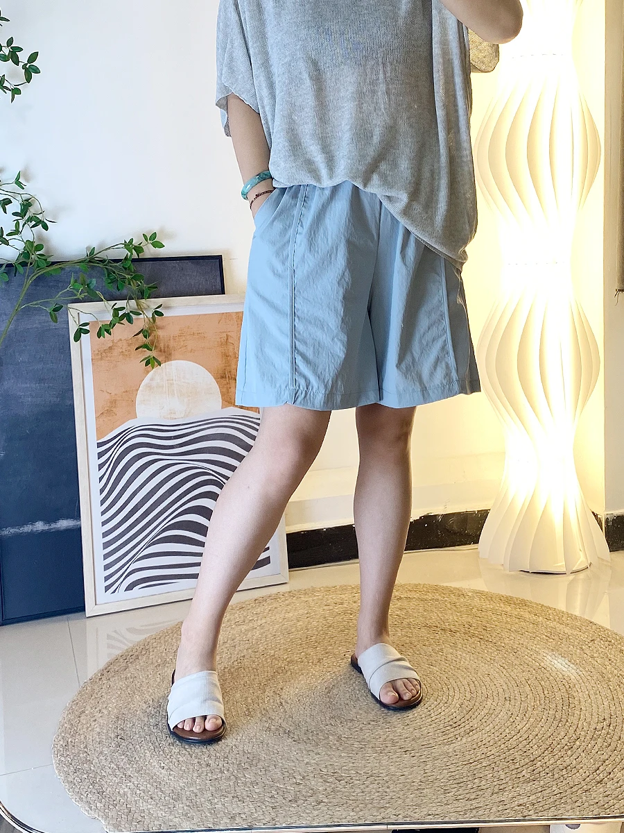 

Loose Wide Leg Straight Cut orts plus Size Concealing Casual Pants Versatile Comfortable High Waist Elastic-Free Breathable