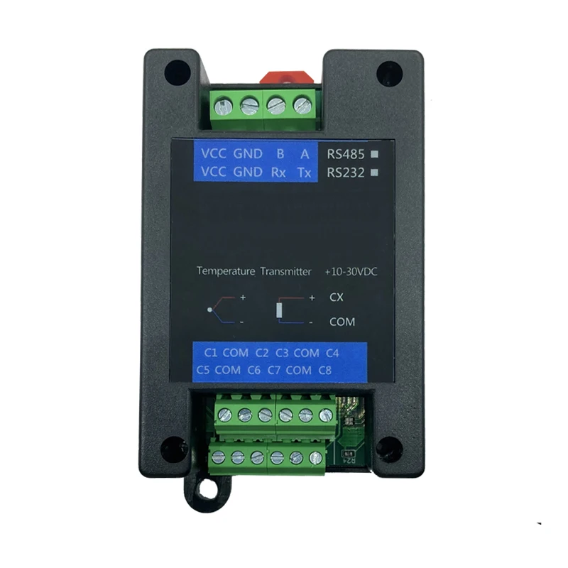 Din K الحرارية RS485 محول 8 قنوات إشارة محول نقل إلى RS485 وحدة درجة الحرارة جهاز إرسال مُستشعر