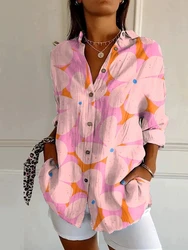 Fashion Long Sleeve Print Shirts Women Spring Buttons Casual Women's Tops And Blouses Elegant Simple Top Femme Shirt 2025