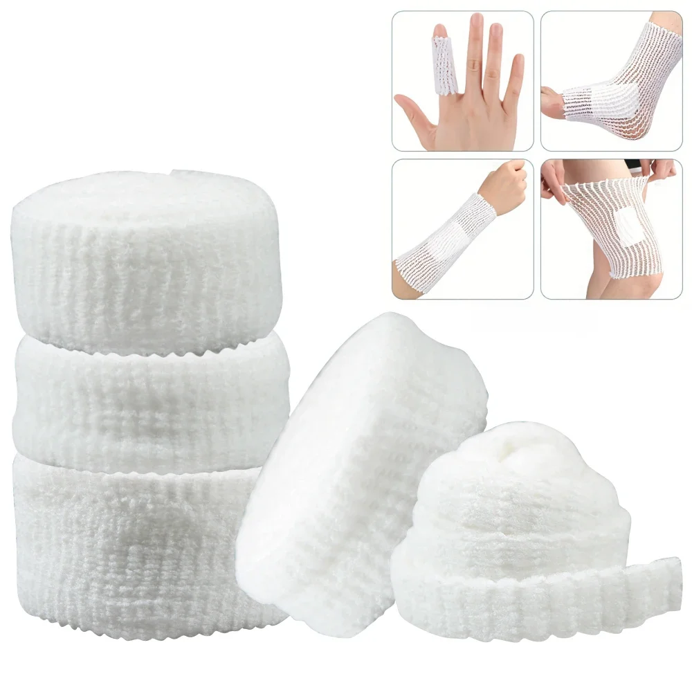 Breathable Elastic Net Bandage Roll Tubular Mesh Gauze for Wrist Ankle Wound Dressing & Sports Injury Support