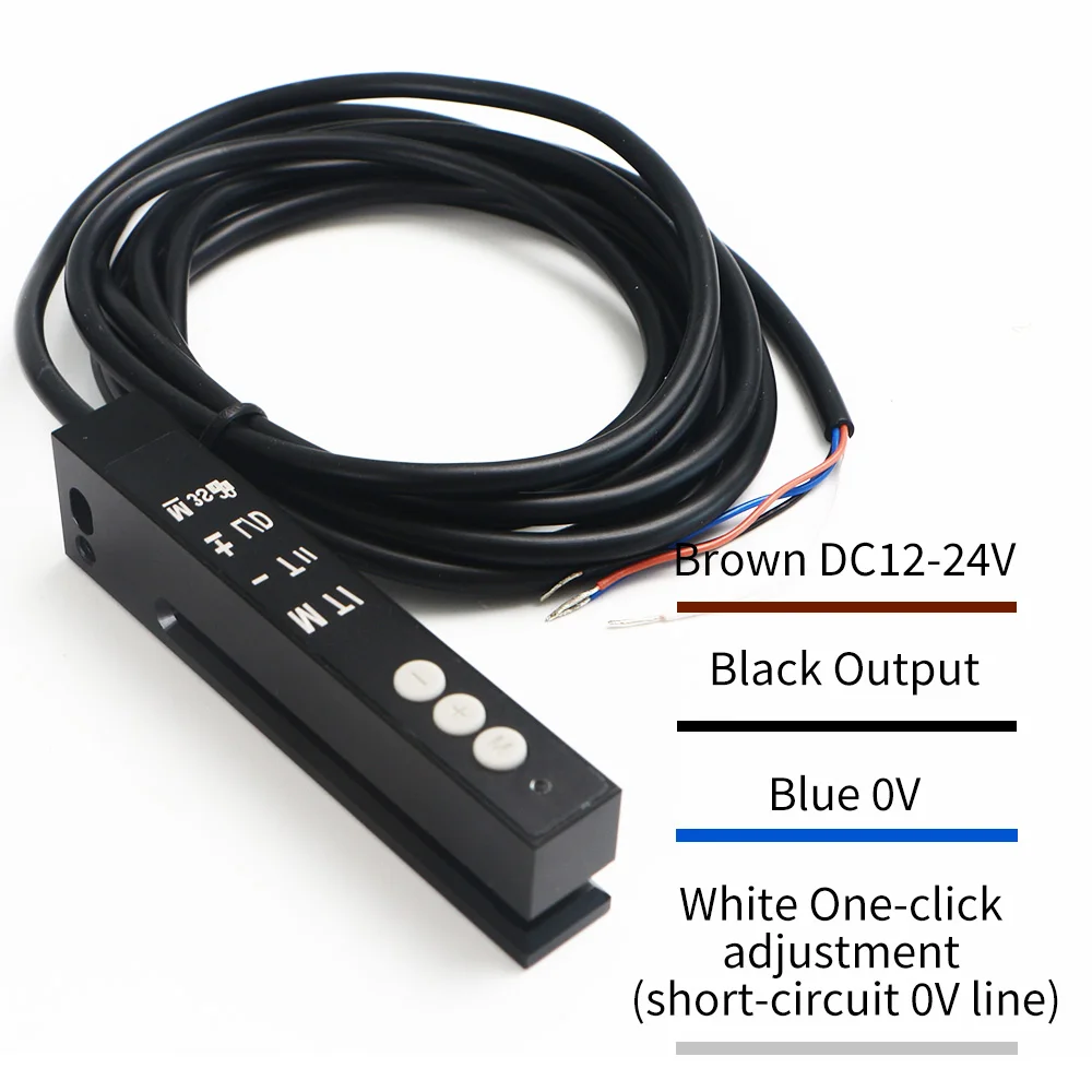 GTRIC Label Detection Sensor Photoelectric Switch High Speed Slot Optical Sensor 12-24V DC NPN PNP Non-transparent Gap Labels