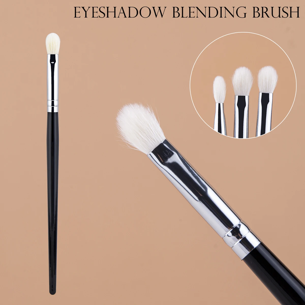 Pennello per ombretto per trucco Pennello per ombretto in pelo di capra al 100% Pennelli per trucco per sfumatura Strumenti per trucco per sfumatura di ombretti Pro betulla