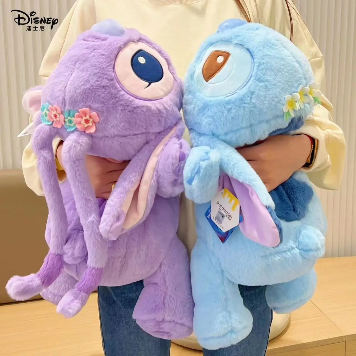 Disney Plush Toy 50/80cm Lilo And Stitch Cartoon Anime Figure Plushie Purple Pillow Pink Angel Dolls Soft Stuffed Xmas Gift Kid