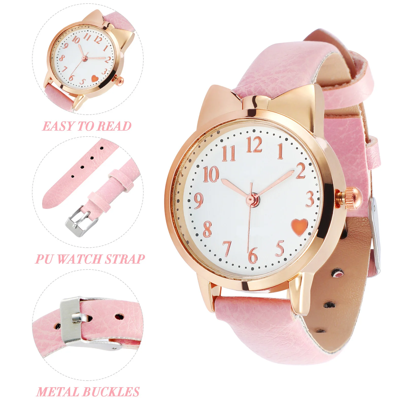 1Pcs Analog Glow Lightweight Casual Wrist Watch for Students Simple Fashionable