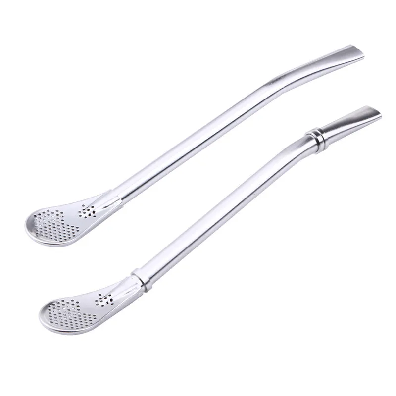 Stainless Steel Tea Filter Yerba Mate Tea Straws Bombilla Gourd Reusable Tea Tools Drinking Straw Spoon Washable Coffee Tea Tool