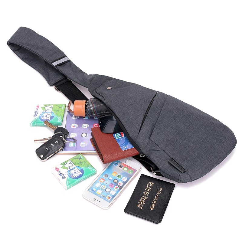 Anti-theft Chest Bag Male Thin Chest Pack Holster Men Bag Sling Personal Pocket Pauch Purse Man Cross Body Strap Hand Bag