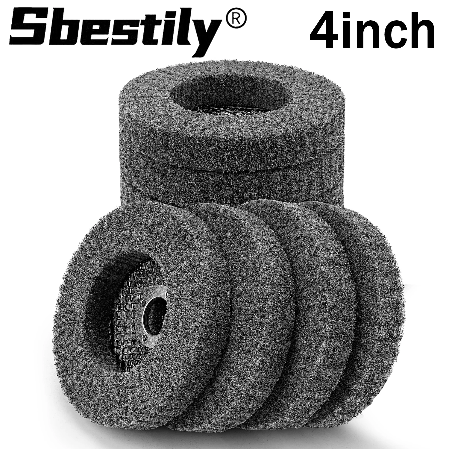 1-5pcs 100mm 600 Grit Nylon Fiber Flap Polishing Wheel 4Inch Fine Polishing Buffing Wheel for Metal Deburring  Rust Removal