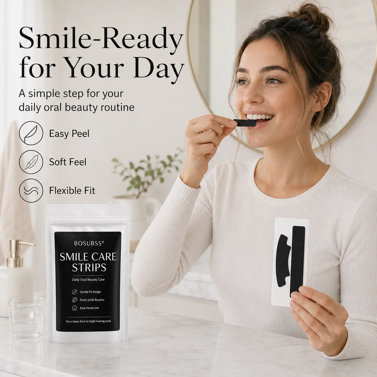 5Pair Oral Beauty Strips Daily Smile Patches Easy To Use Smile Care Strips For Home Beauty Routine