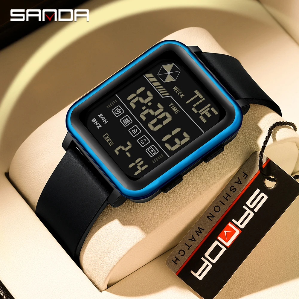 

SANDA 6159 Digital Watch Men Military Army Sport Wristwatch Top Brand Luxury LED Stopwatch Waterproof Male Electronic Clock Gift