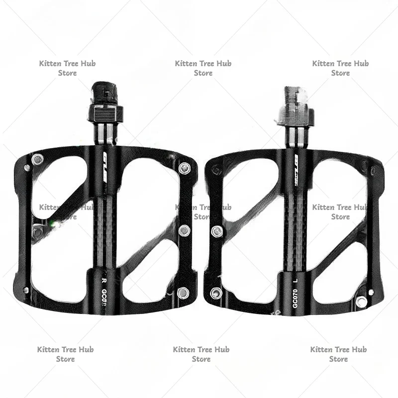 GC070 Road Mountain Bike Pedal Carbon Fiber Shaft 3 Peeling Bearing Aluminum Alloy Anti-skid Pedal