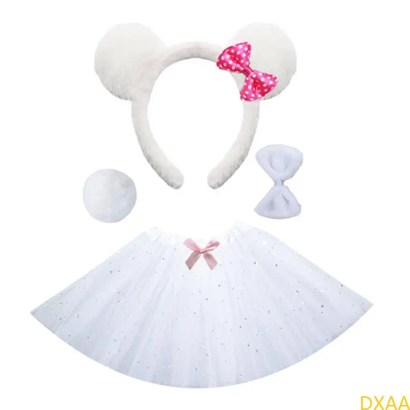 DXAA PANDA ASSUTORIALS EARS TEALHER TUTU HALLOWEEN Animal Cosplay Props #2