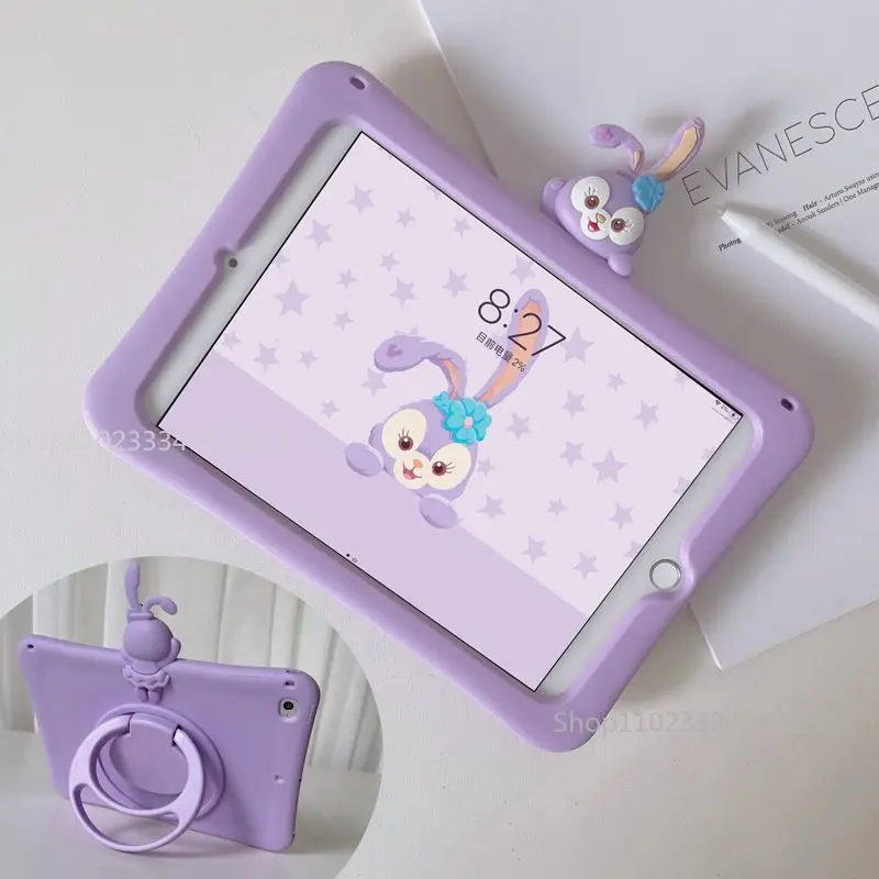 Disney StellaLou Tablet Case for iPad Air 1 2 3 Mini 4 5 6 iPad 2022 11in Cute Anti-drop Silicone Protective Cover with Bracket