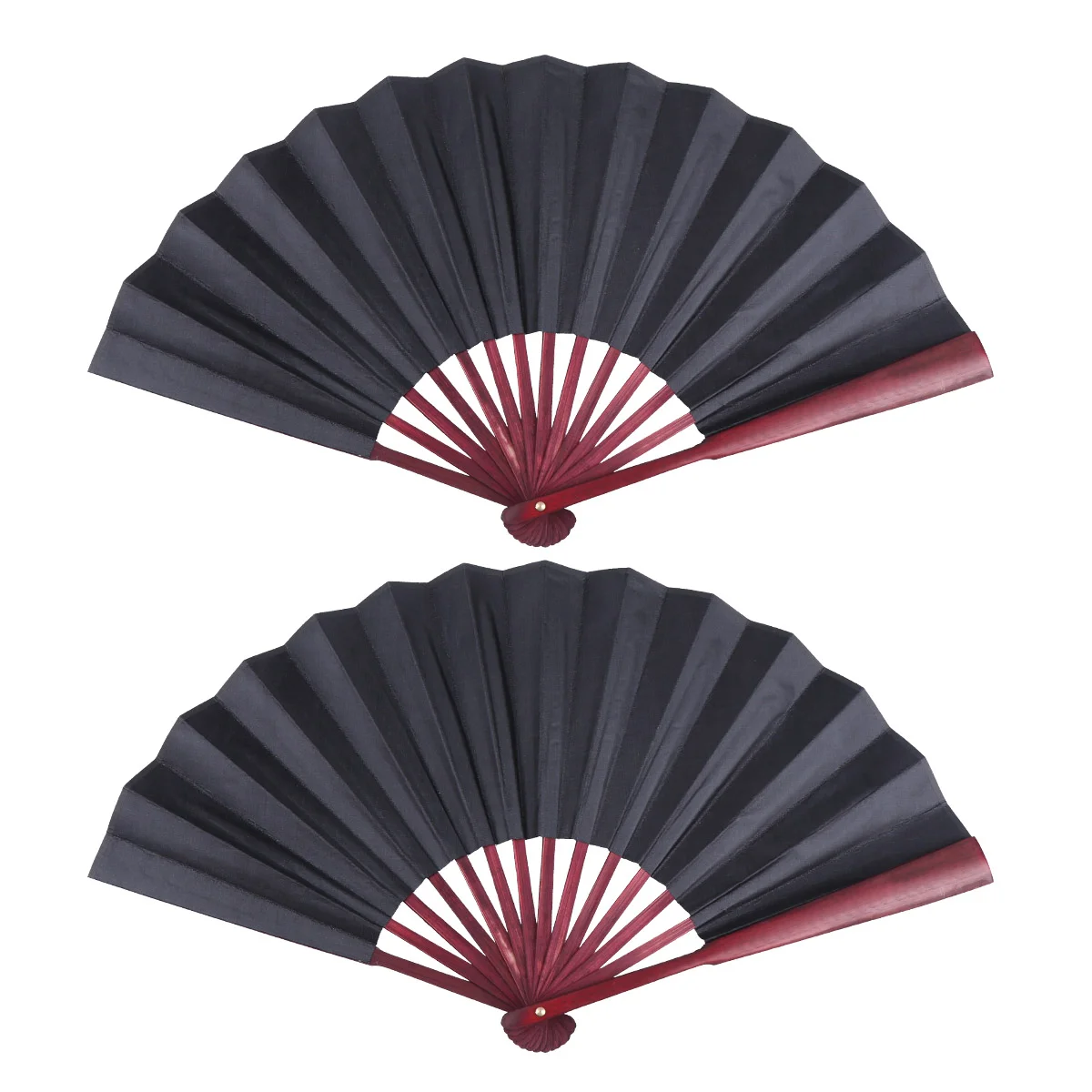 2 Pcs Vintage Miss Fan Compact Fold up Wooden Portable Foldable Chniese Style Fans for Women