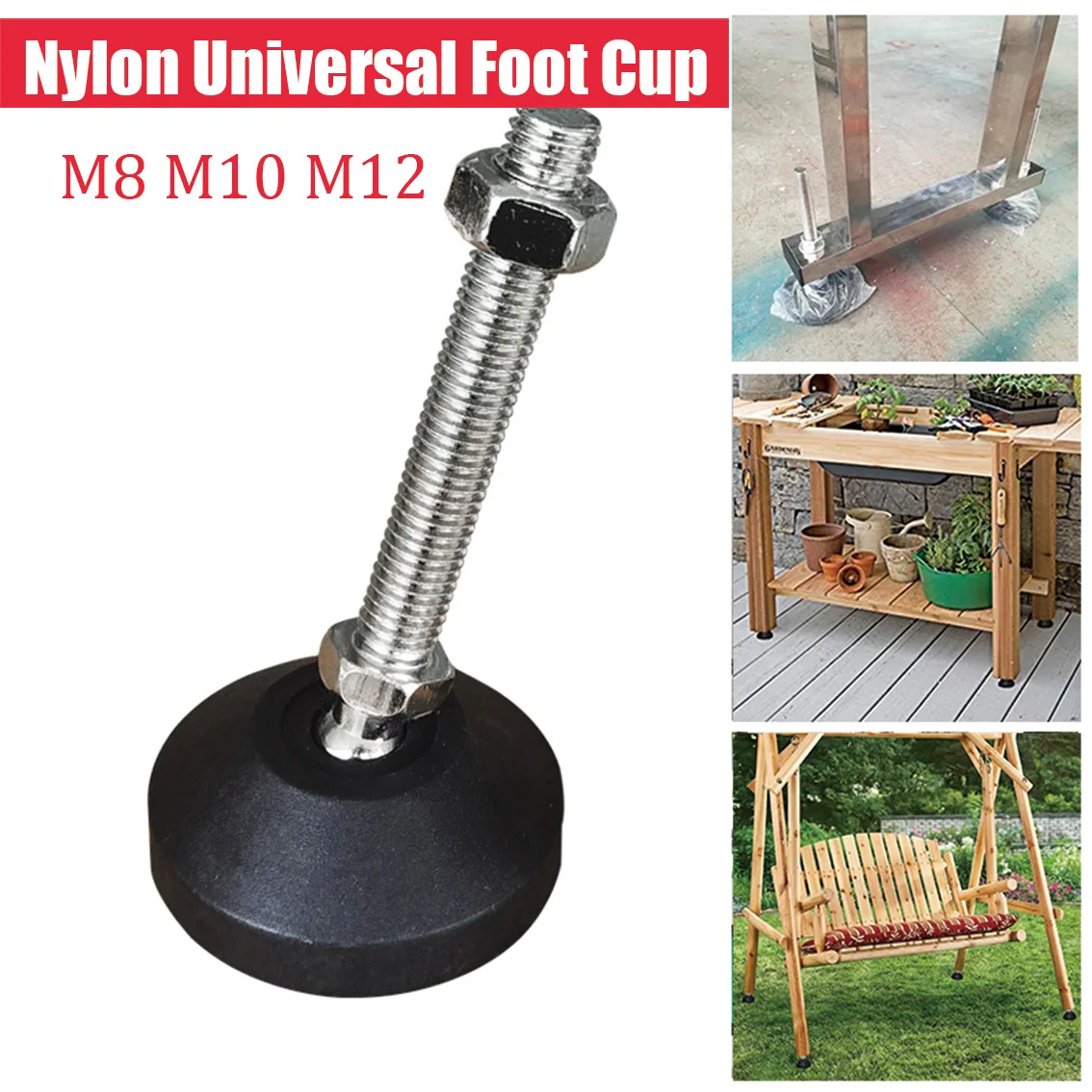 

5/2/1Pcs Adjustable Lathe Leg Dia 40/50mm 304 Stainless Steel Thread Type Foot Pad Furniture Anti Slip Leveling Feet M8 M10 M12