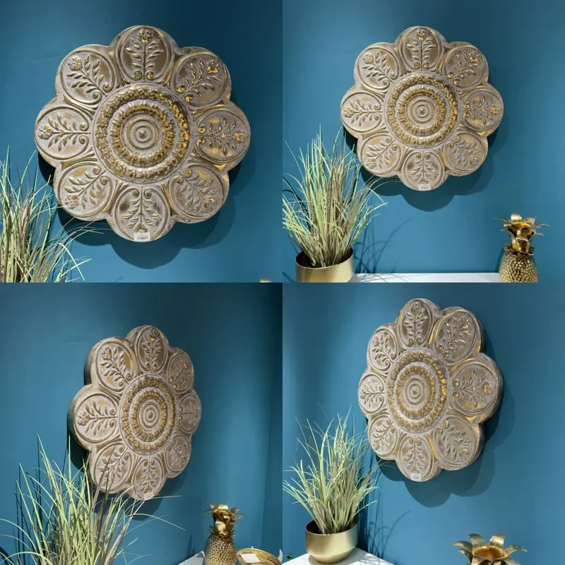 for Wholesale Art Wall Decoration Flower Shape Irregular Wall Hanging Antique Home Living Room Wall Art Decor