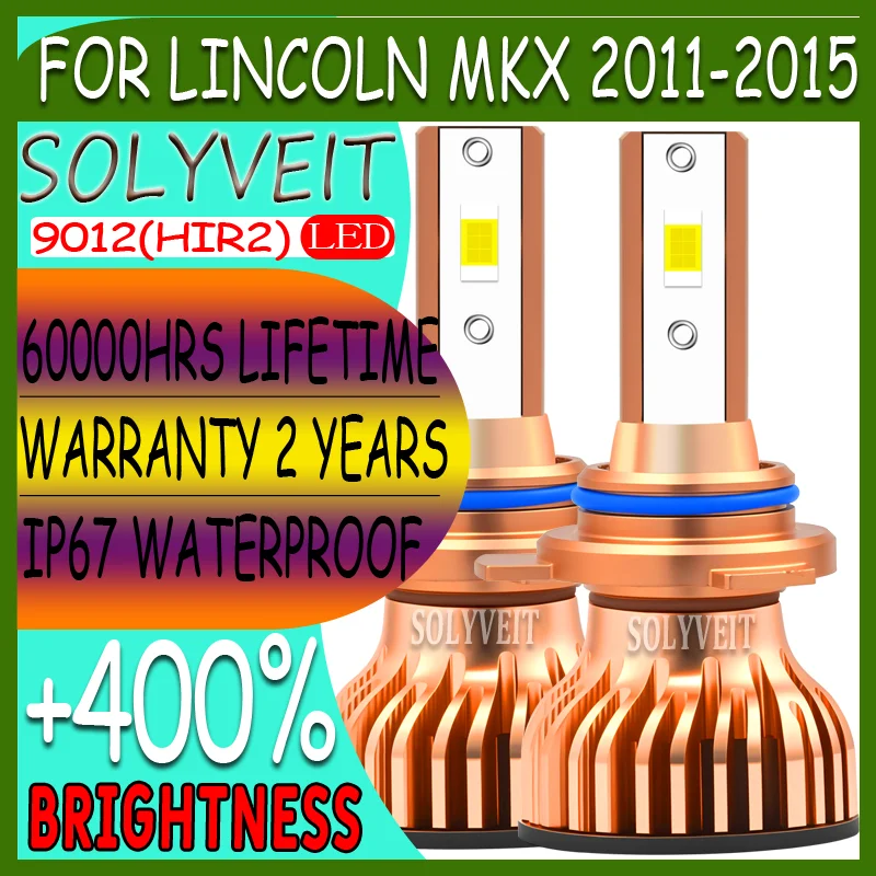 

Clear Vision in Bad Weather No Tools Needed Long Lifespan IP67 Waterproof LED Headlight For Lincoln MKX 2011-2015 2012 2013 2014