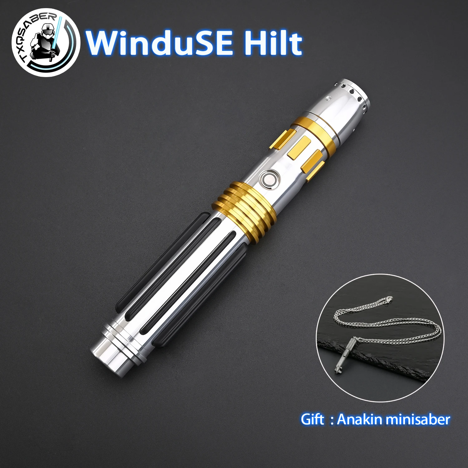 TXQSABER Lightsaber WinduSe Hilt No Blade Empty Hilt يأتي مع مجموعة إلكترونية Neopixle SNV4-Pro Proffie v2.2 Jedi Cosplay Gift