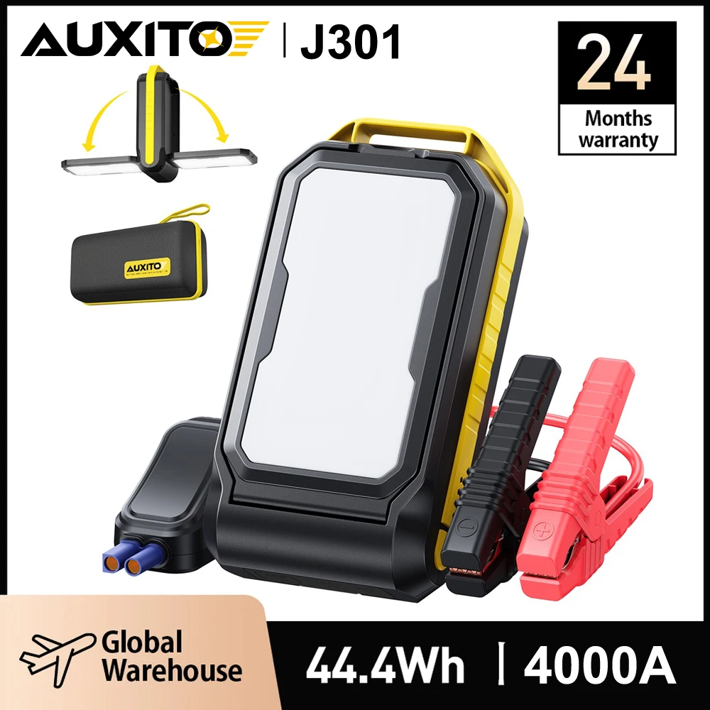 

AUXITO J301 Jump Starter Car Battery Starter 4000A Portable Car Battery Booster (10.5 Gas/10L Diesel) Power Bank Mobile Charging
