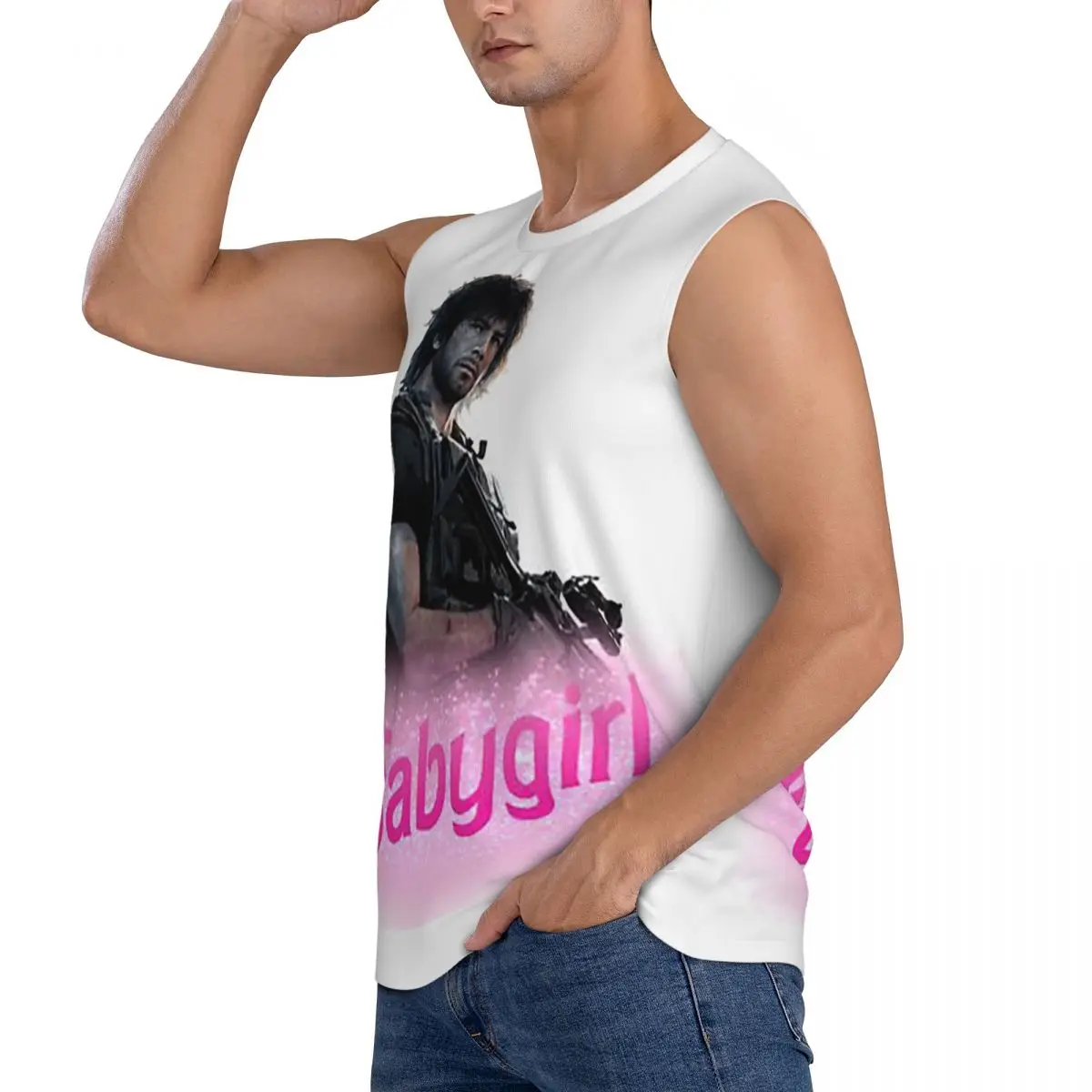 Carlos Oliveira Babygirl Men Sleeveless Tank Tops Quick Dry Breathable Gym Fitness Running Summer Casual Sport Vest