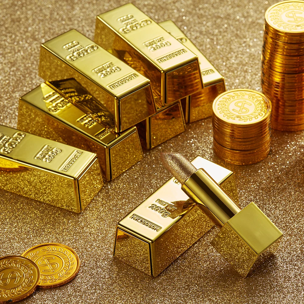 グリッター口紅保湿メイクベルベットマットゴールド口紅防水リップステインセクシーな光沢のある赤化粧品顔料ヌードルージュ