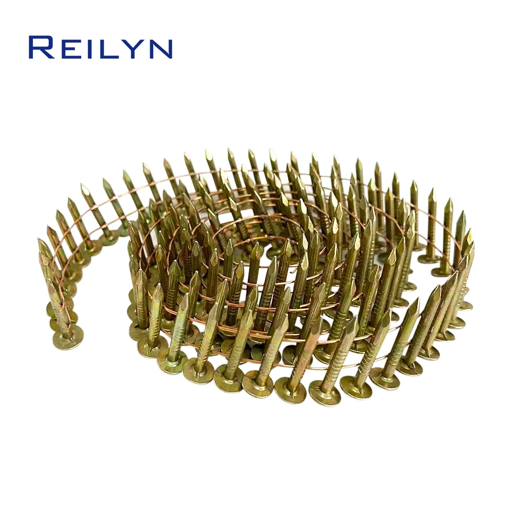 480 pezzi chiodi a spirale con cappuccio grande 3.05x25mm 3.05x32mm chiodi per calcestruzzo per pneumatici chiodatrice a spirale pistola CRN45 tappezzeria pavimenti tetti