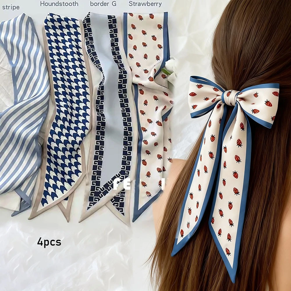 

4pc New Korean DIY Ribbon Multi-purpose Headband Minimalist and Versatile Hair Bands Women Girls Hair Accessories Tool