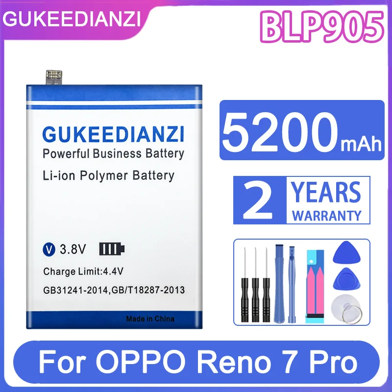 

GUKEEDIANZI Replacement Battery BLP905 5200mAh For OPPO Reno 7 Pro 7pro